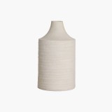 VASE RIBBED MATT BEIGE CERAMICS